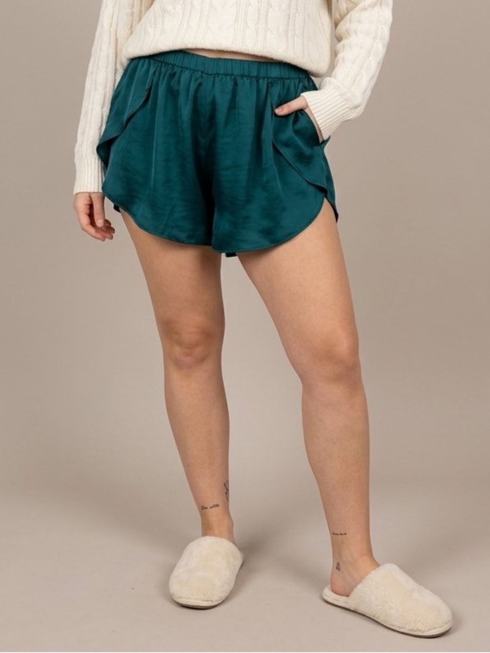 Adore Me Teal Sexy Satin Pajama Shorts Size 2X Plus